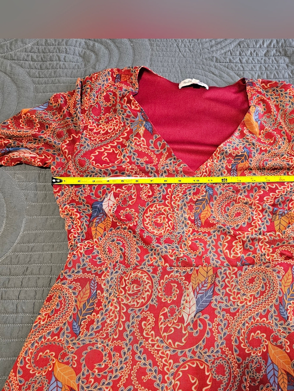 Red Paisley Maxi Dress - Picture 7 of 14
